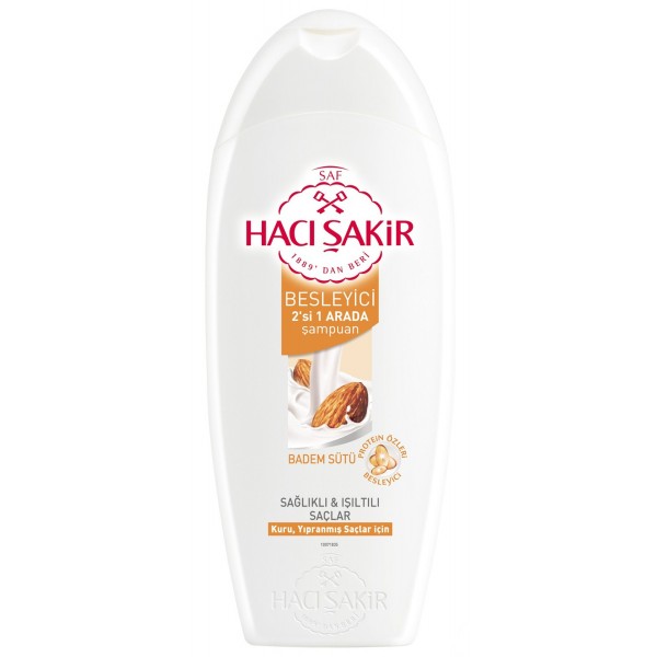 Haci Sakir Almond Milk Nourishing Shampoo 2 In 1 Dry Damaged Hair 500ml