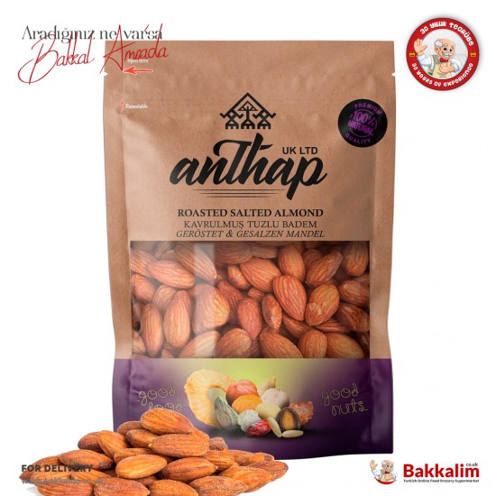 Anthap Almond Roasted and Salted 1000 G - 0604565280299 - BAKKALIM UK