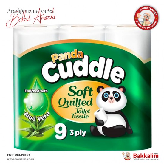 Panda Cuddle Soft Toilet Paper Aloe Vera Scented 9 Rolls - 0745178738576 - BAKKALIM UK
