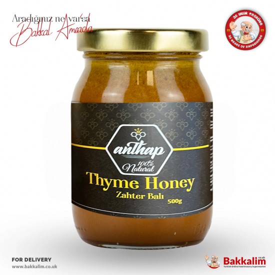 Anthap Natural Mountain Thyme Honey 500 G - 0758636217759 - BAKKALIM UK