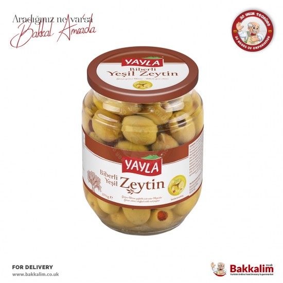 Yayla Kırmızı Biber Dolgulu Yeşil Zeytin N370 Gr - 4027394009279 - BAKKALIM UK