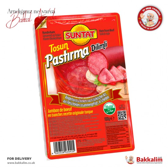 Suntat Tosun Dilimli Pastırma Helal 100 Gr - 4040328039425 - BAKKALIM UK