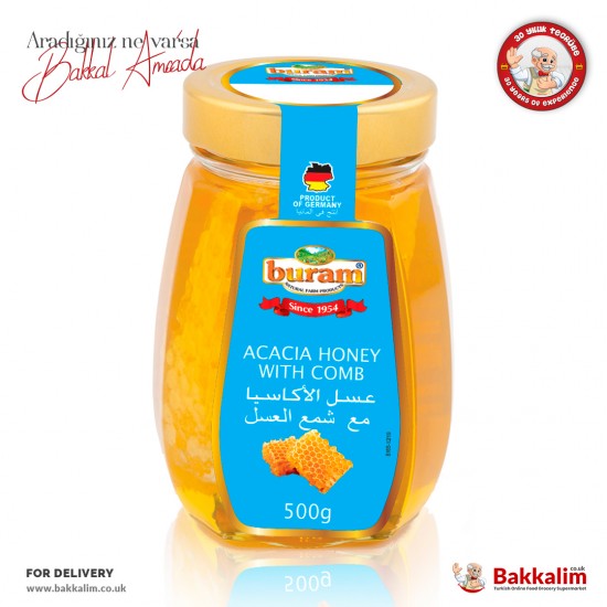 Buram Acacia Honey with Comb 500 G - 4260157572188 - BAKKALIM UK
