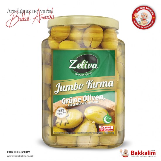 Zeliva Jumbo Kırma Yeşil Zeytin 400 Gr - 4260467596805 - BAKKALIM UK