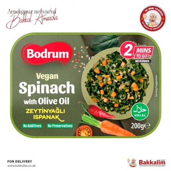 Bodrum Vegan Spinach With Olive Oil 200 G - 5056550713025 - BAKKALIM UK