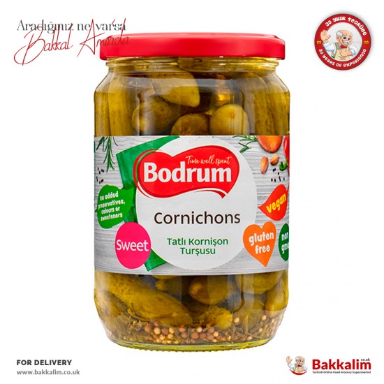 Bodrum Sweet Cornichons Pickles 680 G - 5060050999254 - BAKKALIM UK