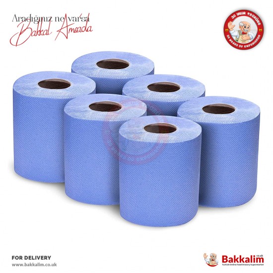 Arya Blue Rolls Paper Towel 2 Ply 6 Rolls - 5060440408212 - BAKKALIM UK