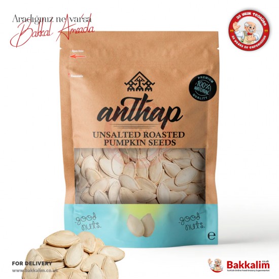 Anthap Unsalted Roasted Pumpkin Seeds 150 G - 5061016831205 - BAKKALIM UK