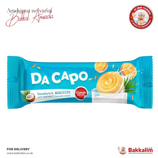Grande Dolceria Da Capo Sandwich Biscuits with Coconut 45 G - 59490593507568 - BAKKALIM UK