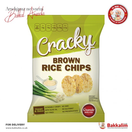 Grande Dolceria Cracky Brown Rice Chips with Cream and Onion 60 G - 5949093503898 - BAKKALIM UK