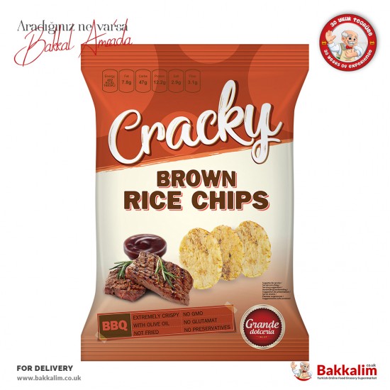 Grande Dolceria Cracky Brown Rice Chips with BBQ 60 G - 5949093503904 - BAKKALIM UK