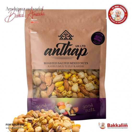 Anthap Mixed Nuts Roasted and Salted 1000 G - 7449174681975 - BAKKALIM UK
