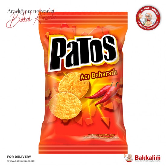Patos Hot Spicy flavoured  Corn Chips 167 G - 8680782524219 - BAKKALIM UK