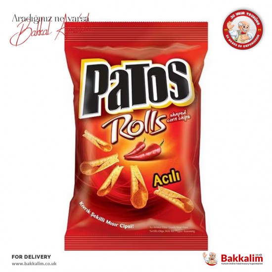 Patos Rolls Acı Kırmızı Biber Aromalı Mısır Cipsi 167 Gr