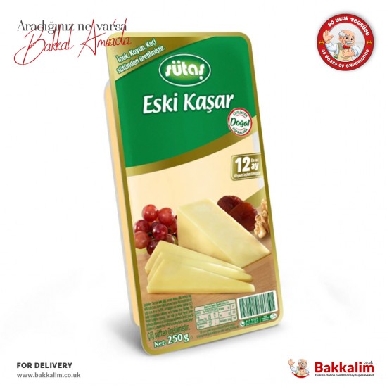 Sutas Old Kashkaval Cheese 250 G - 8681324007207 - BAKKALIM UK