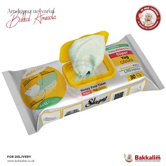 Sleepy Grease Remover Towel with Detergent Additive – 30 Sheets - 8682241217687 - BAKKALIM UK