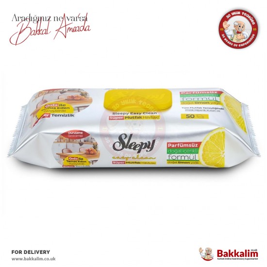 Sleepy Limon Yağlı Mutfak Temizlik Havlusu 50 Yaprak - 8682241220397 - BAKKALIM UK