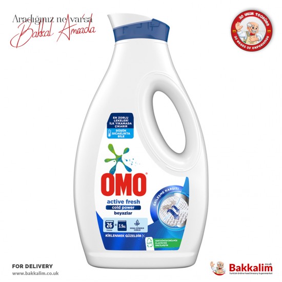 Omo Active Fresh Liquid Laundry Detergent for White Clothes 1690 ml - 8683130018637 - BAKKALIM UK