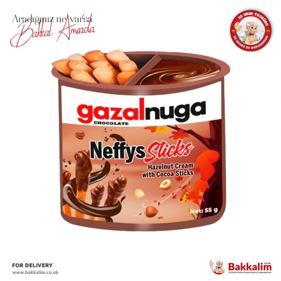 Gazalnuga Hazelnut Cream and Cocoa Sticks 55 G - 8683382460536 - BAKKALIM UK