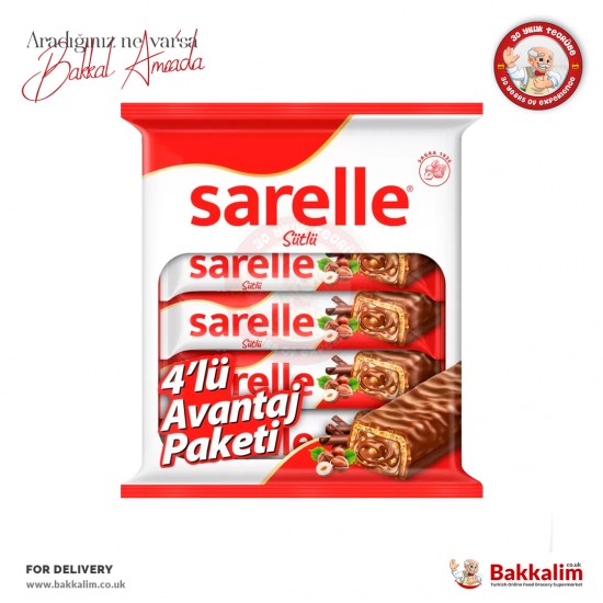 Sarelle Sütlü Çikolata Kaplamalı Fındıklı Gofret 4 adet 33 Gr - 8683417000751 - BAKKALIM UK