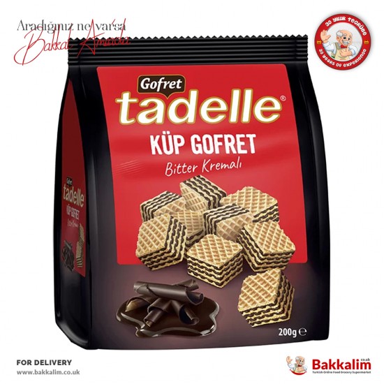 Tadelle Dark Chocolate Cream Wafer Cubes 200 G - 8683417001574 - BAKKALIM UK