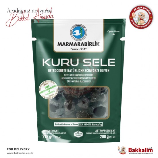 Marmarabirlik 3XS Dried Natural Black Olives N200 G - 8690103004351 - BAKKALIM UK