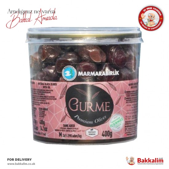 Marmarabirlik Premium Gourmet M Black Olives 400 G - 8690103114166 - BAKKALIM UK