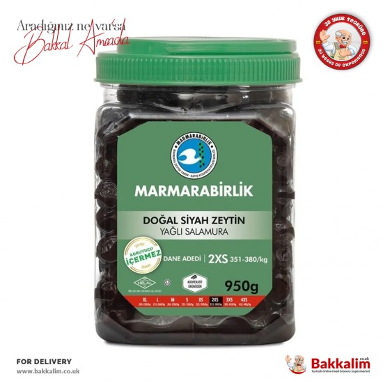 Marmarabirlik 2XS Natural Black Olives with Oily N950 G - 8690103910782 - BAKKALIM UK