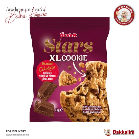Ülker Stars Kurabiye Fındıklı Sütlü ve Bitter Çikolatalı 47 Gr - 8690504112129 - BAKKALIM UK