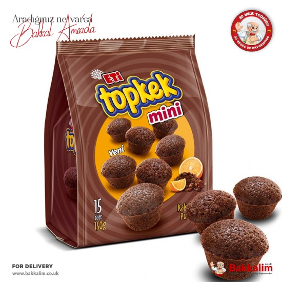 Eti Topkek Mini Cocoa and Orange Cake 15 Pcs 150 G - 8690526012834 - BAKKALIM UK