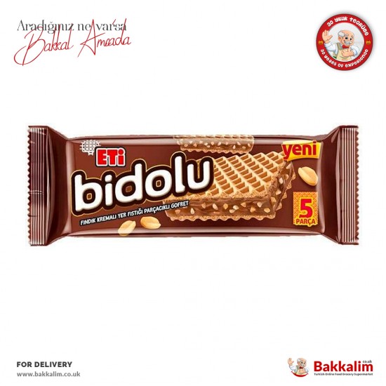 Eti Bidolu Hazelnut Cream and Peanut Chunk Wafer 81 G - 8690526035444 - BAKKALIM UK
