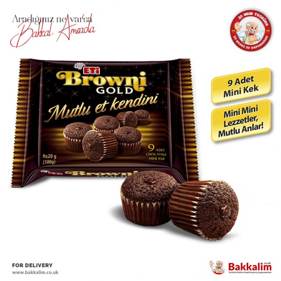 Eti Browni Gold Mini Kek 9lu Paket 180 Gr - 8690526073736 - BAKKALIM UK