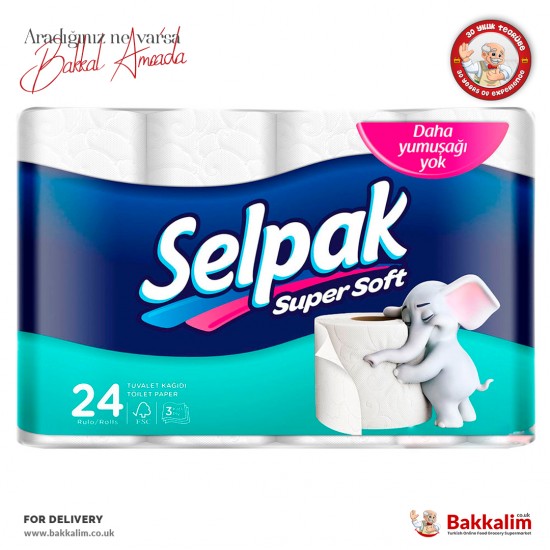 Selpak Super Soft Toilet Paper 24 Rolls 3 Ply - 8690530204478 - BAKKALIM UK