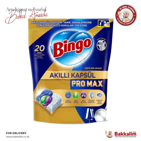 Bingo Akıllı Pro Max Bulaşık Kapsülü Hepsi Bir Arada 20 Adet - 8690536907830 - BAKKALIM UK