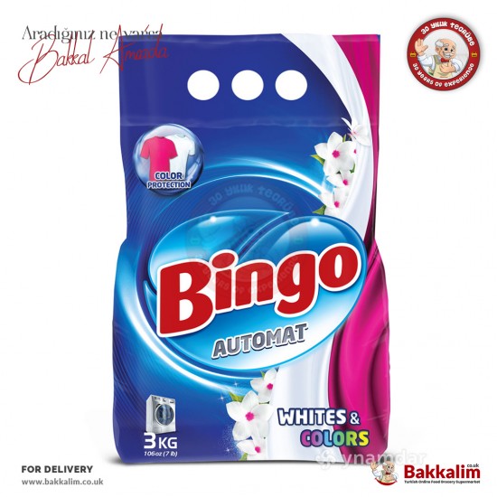 Bingo Automat Beyazlar ve Renkliler için Toz Deterjan 3000 Gr - 8690536920686 - BAKKALIM UK
