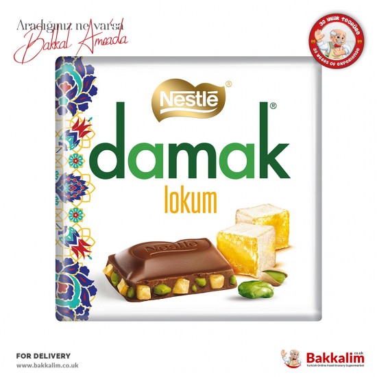 Nestle Damak Chocolate with Turkish Delight and Pistachio 60 G - 8690632712475 - BAKKALIM UK