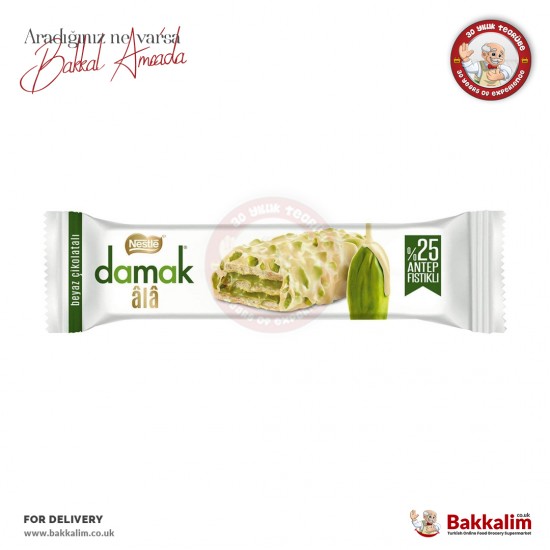 Nestle Damak Ala White Chocolate Covered Wafer  with Pistachio 30 G - 8690632766423 - BAKKALIM UK