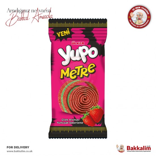 Ulker Yupo Metre Strawberry flavoured Jelly Rollment 50 G - 8690840168941 - BAKKALIM UK