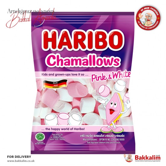 Haribo 70 G Chamallows Pink And White - 8691216014909 - BAKKALIM UK
