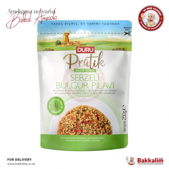 Duru Pratik Bulgur Pilaf with Vegetables Ready Eat 250 G - 8691440308355 - BAKKALIM UK