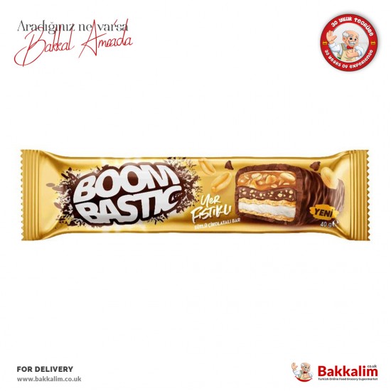Boombastic Yer Fıstıklı Sütlü Çikolatalı Bar 40 Gr - 8691707098128 - BAKKALIM UK