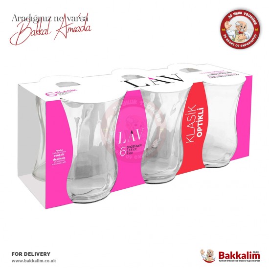 LAV Classic Optical Tea Glass 115 cc 6 Pcs - 8692952000263 - BAKKALIM UK