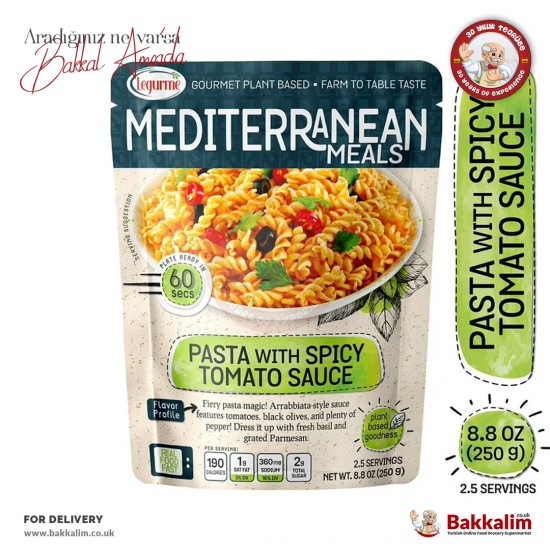 Legurme Pasta with Spicy Tomato Sauce Ready Eat 250 G - 8693374257464 - BAKKALIM UK