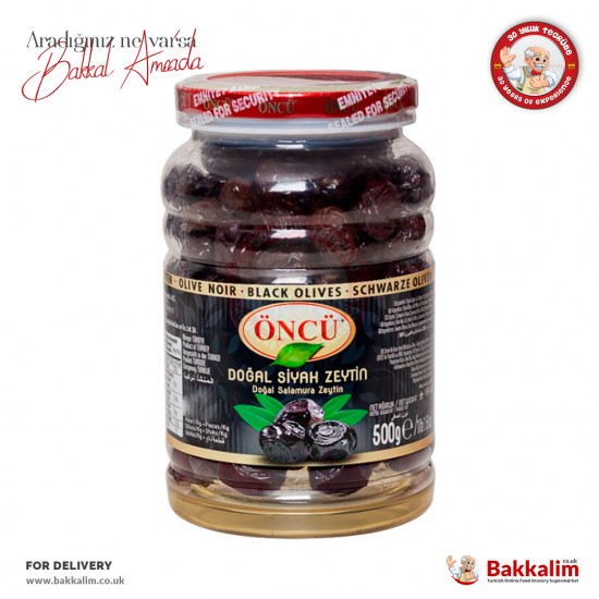 Öncü 2XL XL Doğal Salamura Siyah Zeytin 500 Gr - 8693891400503 - BAKKALIM UK