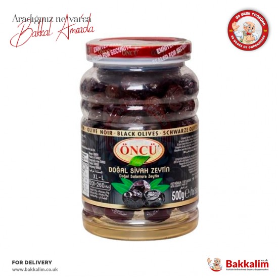 Öncü XL - L Doğal Siyah Zeytin N500 Gr - 8693891400527 - BAKKALIM UK