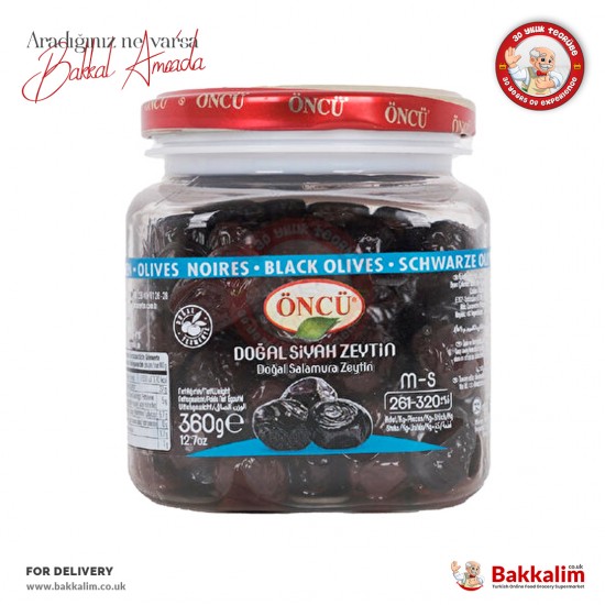 Oncu M-S Natural Black Olives 360 G - 8693891410625 - BAKKALIM UK