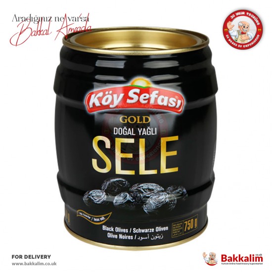 Köy Sefası Gold Yağlı Sele Siyah Zeytin 750 Gr - 8696591065409 - BAKKALIM UK