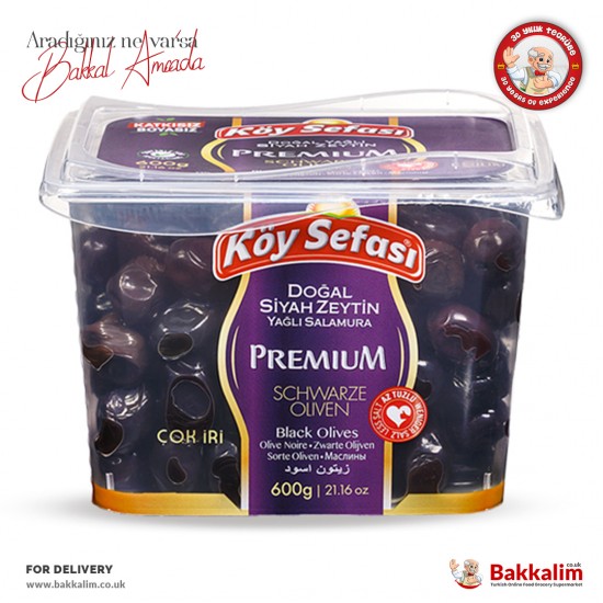 Koy Sefasi Premium Natural Big Black Olives 600 G - 8696591065430 - BAKKALIM UK