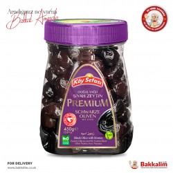 Koy Sefasi Premium Gemlik Oily Natural Black Olives with Stones 450 G