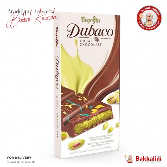 Beyoglu Dubai style Kadayif Chocolate with Pistachio 200 G - 8697288520980 - BAKKALIM UK